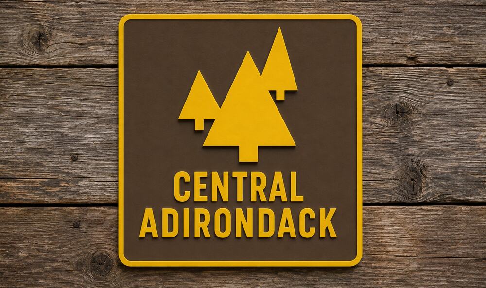 Central Adirondack North Country Scenic Byway Trail Marker Sign New York Park